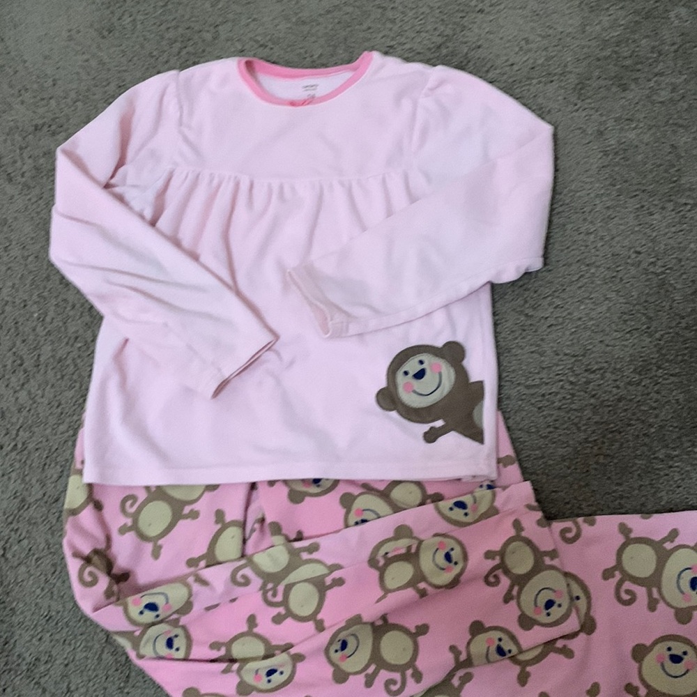 Pink Monkey Pajama Set